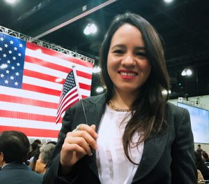 Ale Sandoval at her citizenship ceremony and talks about her career development 