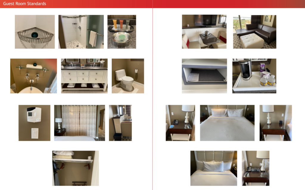 Graphic showing guest room standards