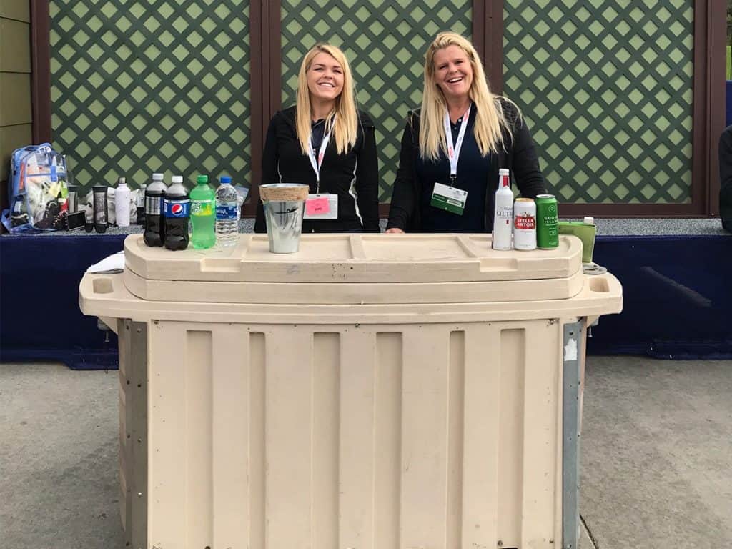 smiling bartenders at an event